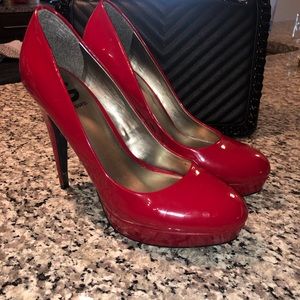 Red pump heels